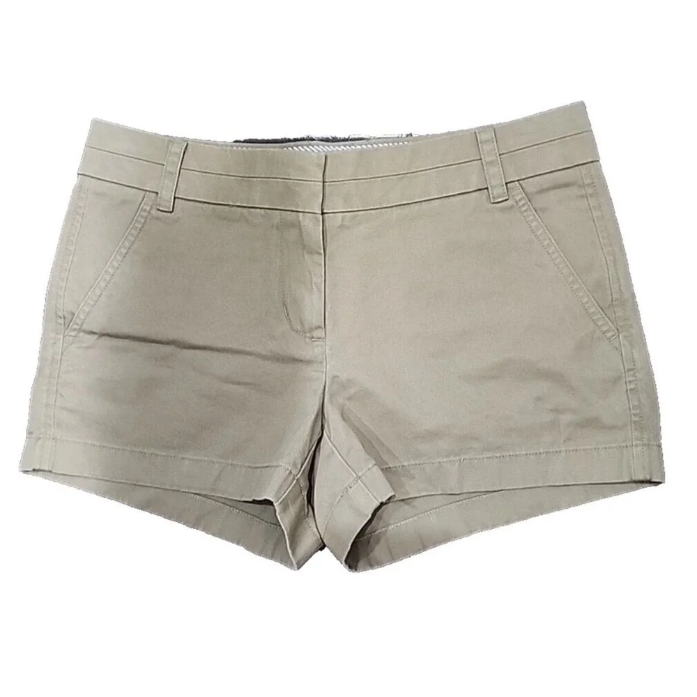 J.Crew Broken-In Chino‎ Shorts Womens 8 Khaki Cotton Mid Rise Casual 4.5